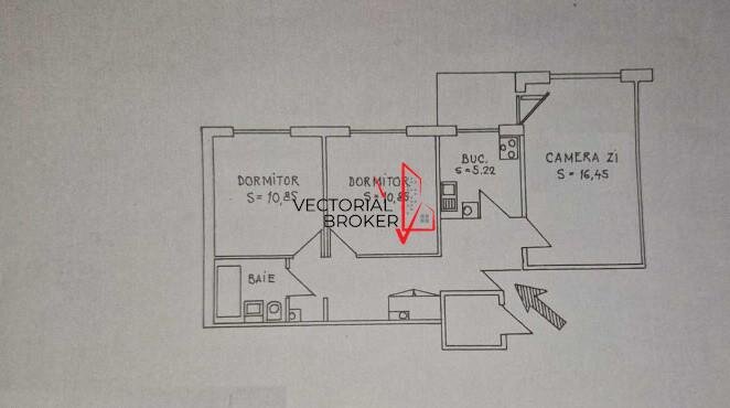 Basarabia, Chisinau, apartament 3 camere decomandate, et. 2, bloc 1978, 62 mp